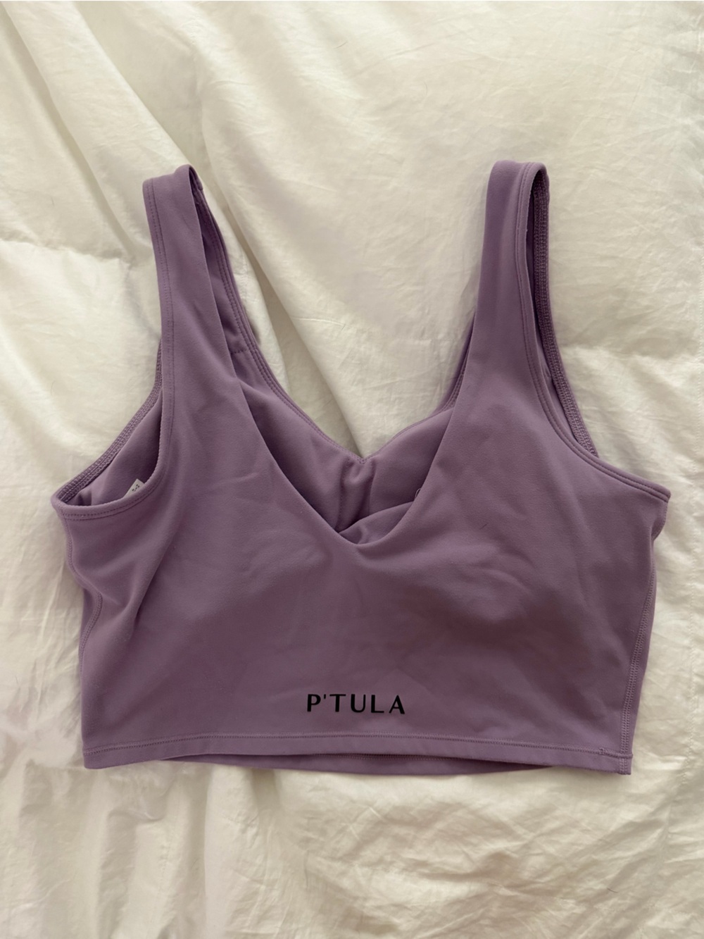 P'tula Lavender Active Crop Tank Top built-in bra